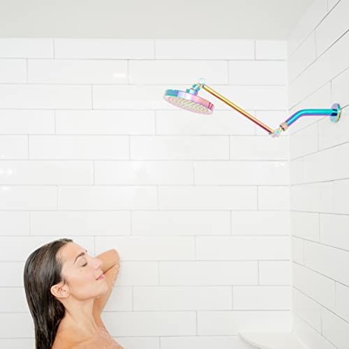 SparkPod Rain Shower Head, 6 Inch Round, Radiant Rainbow Finish - color: Radiant Rainbow, style: 6 Inch Round