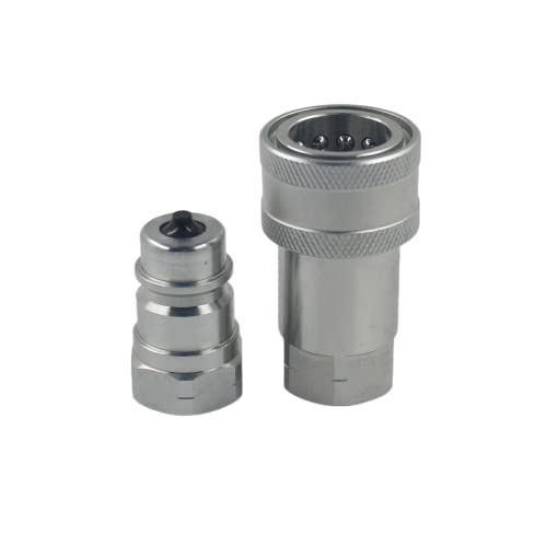 3/8" NPT ISO 7241-A Hydraulic Quick Connect Couplers Set Tractor Hydraulic Quick Disconnect Coupler Hydraulic Coupling - size: 1Set-ISO7241-A 3/8" NPT