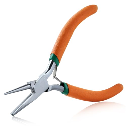 SPEEDWOX 5" Concave Round Nose Pliers for Jewelry Making Dip-Plastic Handle - style: Plastic dipped handle