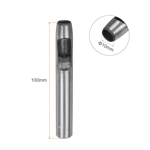 HARFINGTON Hollow Punch for Leather 10mm Round Hole Punch Tool for Belt Puncher Carbon Steel Single Punch for Watch Belts Cut Leather Craft Rubber Paper Fabric Plastic Soft Material - size: 10mm