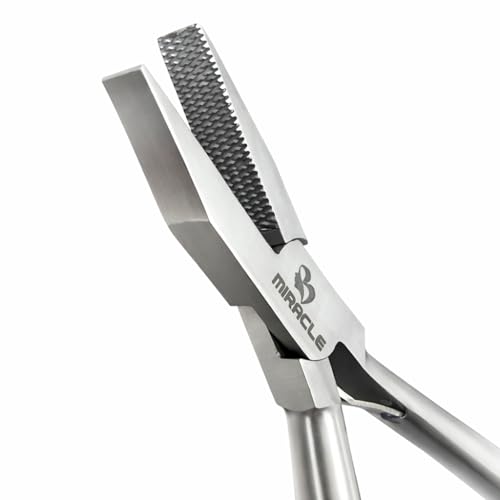 Hair Extension Plier for I Tip & K Tip – 7 Inch Flat-Tip Fusion Bond Precision Tool with Textured Grip Jaw for Keratin and Bead Extension Placement, Professional Salon-Grade Pliers By MIRACLE - size: 7" Blue