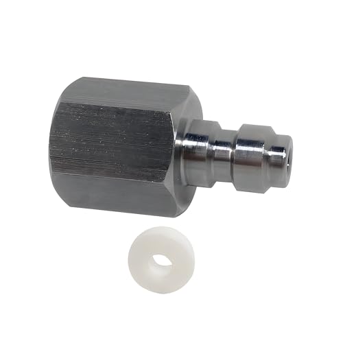Universal 8mm Quick-Disconnect Plug Adapter, Stainless Steel 1/8" BSPP Female Thread, PCP Paintball Charging Fittings with Sealing O-Ring - color: 1/8 BSPP