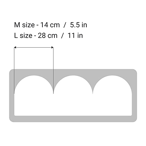 Border Reusable Plastic Wall Stencil // Frill - SEMICIRCLES 14 // Art Craft Mylar Template (8.3"x17.7") - color: Frill Semicircles 14, size: 21x45cm