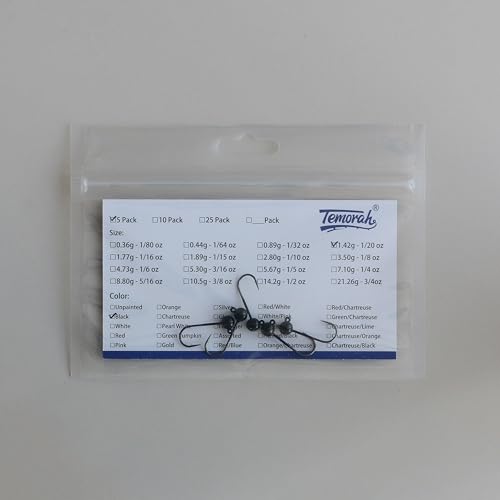 Tungsten Jig Head for Fly Tying - color: Black, size: 1/32 oz #8 Hook 5 Pieces