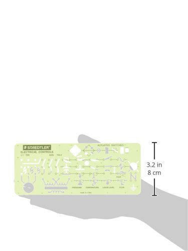 STAEDTLER Mars Electrical Drafting Template, Circuit Symbols, 8 x 3.25 - color: Electric Controls