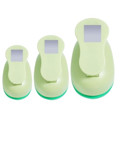 UCEC 3 Pack Square Craft Hole Punch 2, 1.5 and 1 Inch Square Paper Punch - size: 1 in, 1.5 in, 2 in Set