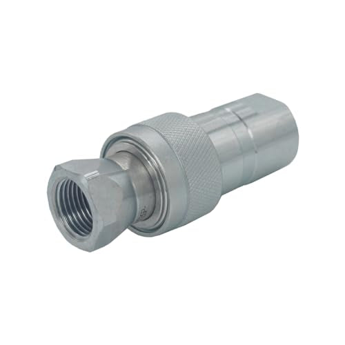 2-Set 1/2" Ag ISO5675 Carbon Steel Hydraulic Quick Disconnect Coupling Poppet Valve，Pioneer Type with Red and Blue Colour Dust Cap - size: 1/2"NPT-Poppet(Red and Blue)