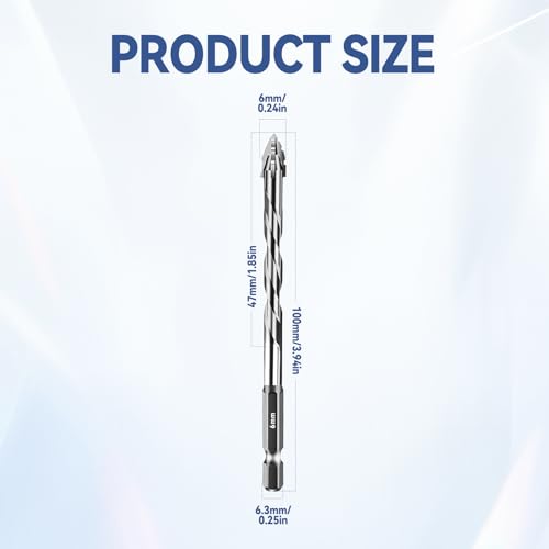 Four-Flute Sawtooth Eccentric Drill Bit, Multifunction Drill Bit Set High Hardness Skewed Head Eccentric Drill (Silver,10PC: 6MM) - color: Silver, size: 10PC: 6MM