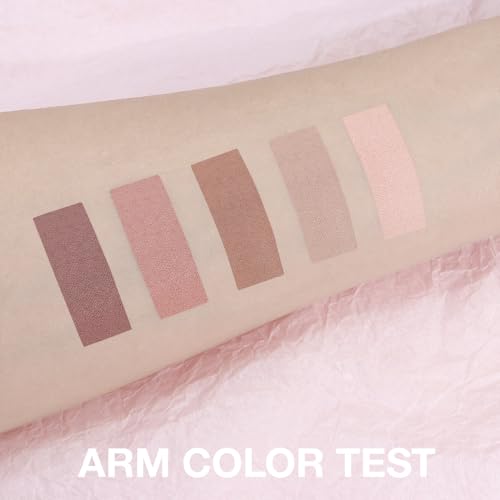 Nude Matte Eyeshadow Palette Makeup,5 Natural Nude Brown Light Brown Cool-Toned Natural Eye Shadow Palette Makeup, Smooth Blendable Texture, Long Lasting Naturing-Looking (02#, Pack of 1) - color: A-#02