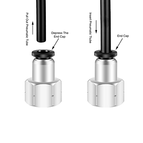 CEKER 1/4" Od x 1/2" NPT Female Thread Push to Connect Fittings, 1/4" Quick Connect Air Lines, 5 Pack - size: 1/4" OD X 1/2" FNPT