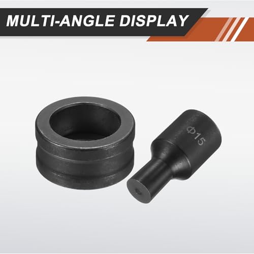 HARFINGTON Hydraulic Hole Punch Die Φ15mm Round Hole 40Cr Steel Electric Punching Kit for CH70 Electric Punching Machine, Black - size: Φ15mm