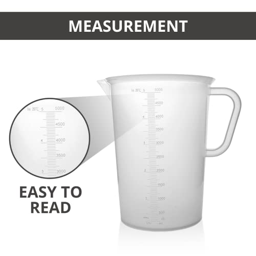 Plastic Graduated Measuring and Mixing Pitcher - 5000ml - size: 5 Liter