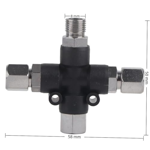 1/8 Inch BSP 3-Way Airbrush Hose Manifold Splitter,Black Air Hose Fitting Connector for Mini Compressor Spray Painting