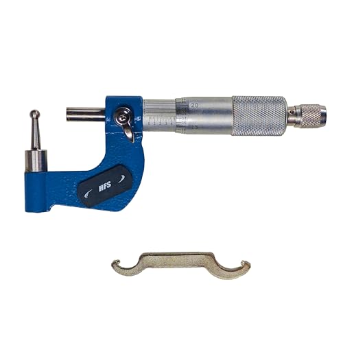 HFS(R) Precision Tube Micrometer with Reloading Ball Spherical Anvil - 0-1"/0.0001" Accuracy for Watch Case Neck Measurement
