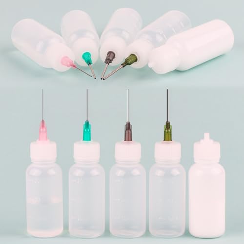 12PCS 30ml Plastic Squeezable Dropper Bottles with Blunt Needle Tips for Glue, Paint, Craft and Oil Applications - color: 12PCS
