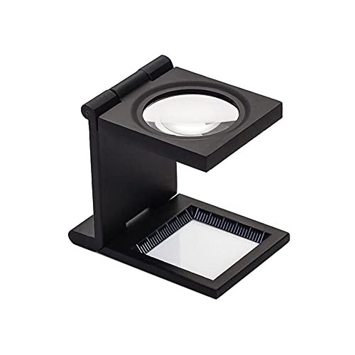 Rongon 10X Pocket Magnifying Glass Three-Folding Magnifier Small Loupe