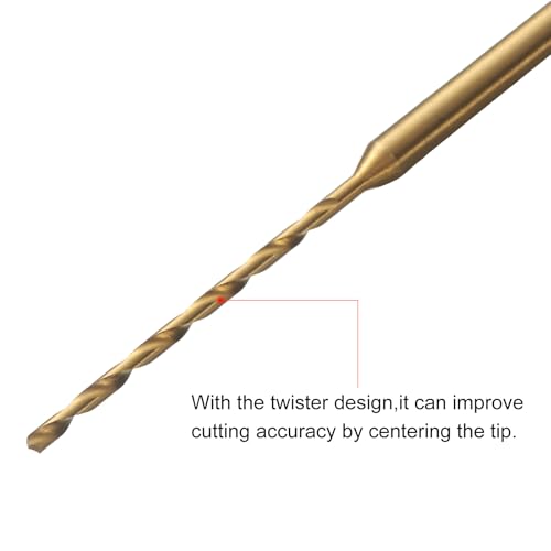 uxcell 8Pcs 1mm Mini Twist Drill Bit, Micro Engraving Drill Bits High-Speed Steel 2.35mm Shank Titanium Coated for DIY Resin, Amber, and Wood - size: 0.9mm