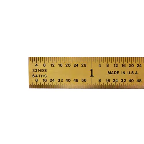 PEC Tools 12" TiN Coated Metal Ruler, Flexible, 4R Graduation, Long-Wearing - color: TiN Coating-Flexible, size: 12"