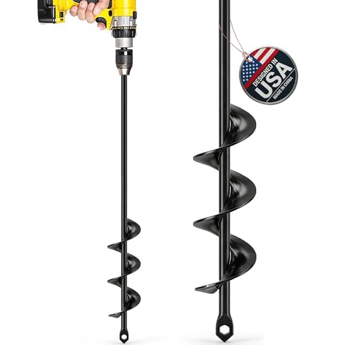 Garden Auger Drill Bit for Planting 1.6" x 16.5" -3/8" Hex Drive Compatible - size: 1.6 x 16.5 Inch (1 Pack)