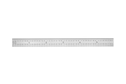 PEC Tools 6 Inch Flexible Metal Rule -5R Graduation, Made in USA - color: Carbon Steel-Flexible, size: 6"