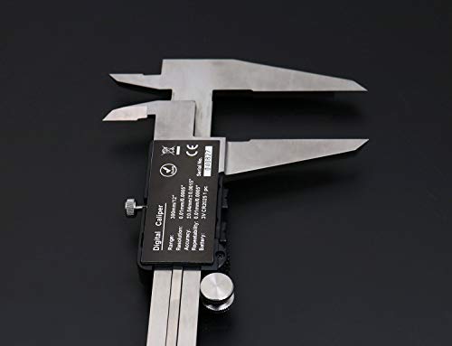 Accusize Digital Caliper, 12 in/300 mm Yellow LCD, Metric/Inch - color: Yellow LCD, size: 12" / 0-300mm
