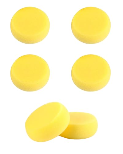 WAFJAMF 6 Pcs Round Painting Sponge 2.96 Inch Craft Clay Yellow - size: 6PCS