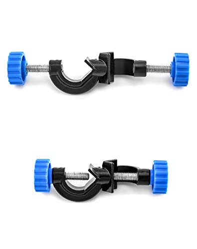 QWORK Adjustable Lab Clamp with 3 Prong Finger Design and Scientific Extension - Reliable Bosshead Clamp Holder, Laboratory Stand Clip, 2 Set - size: 2 Set