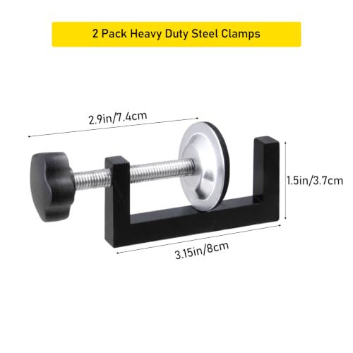 3 Inch C Clamp for Woodworking - 2 Pack Heavy Duty Steel Clamps, Compact Design for Precision Work, Secure Holding with Sliding Jaw for Crafting, Carpentry & Workshop Use