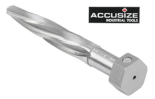 Accusize Industrial Tools 13/16 inch Bridge Reamer, Magnetic Hex Shank, Hss Spiral Flutes Aligning Reamers, Car Reamers, 1523-8035 - size: 13/16 inch