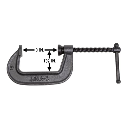 Wilton C-Clamp, 3" Opening, 1-7/8" Throat, 1800 Lbs. Clamping Force (Model 540A-3) (Pack of 2) - size: 3 in., style: Pack of 2