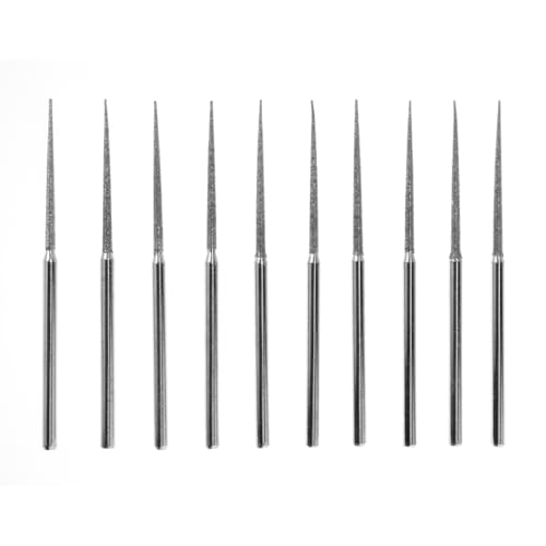 SE 10-Piece Diamond-Coated Tapered Bead Reamer Set - 2-¾ Inch Length, ⅛-Inch Shank, Compatible with Rotary Tools - Ideal for Jewelry Making, Crafts, and More - DF83611 - size: Small