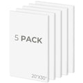 Mat Board Center 20x30 White Foam Boards Pack of 5, 1/8" Thick - color: White, size: 20x30