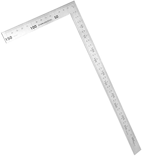 Right Angle Ruler 150x300mm Stainless Steel L Shape 90 Degree - style: 2mm Thickness