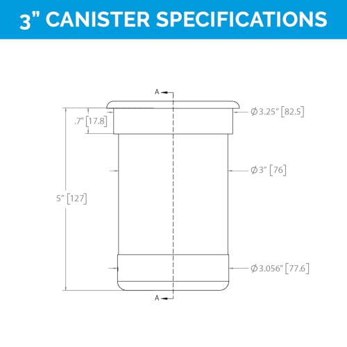 Docking Drawer 3" Stainless Steel Canister for Hot Tools, Capped Design - size: 3.0"