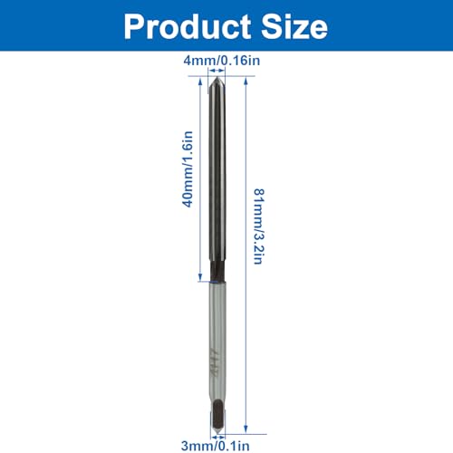 Hand Reamer Tool, 4mm H7 Metric Reamer Drill Bit with 6 Straight Flutes for Metal & Woodworking Applications - size: 4mm