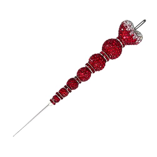 Crystal Rhinestone Decorating Scriber Tool, Sugar Craft Needle for Cake and Cookie Icing, 5 Colors Blue, Pink, Black, Red, Green (Red) - color: Red