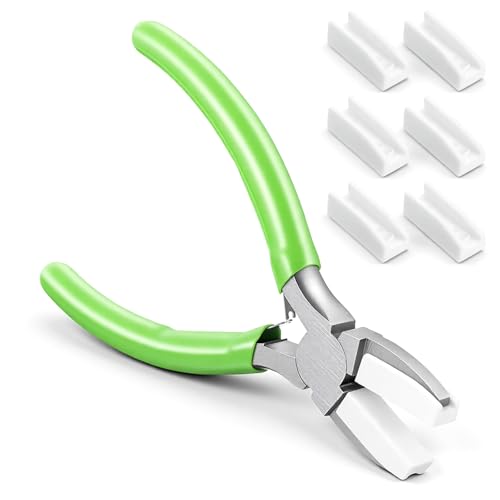 Flat Nose Pliers for Jewelry Making Nylon Jaw Pliers for Jewelry Making Lat Nose Soft Jaw Plier Spring Loaded Soft Noses Plier Wire Straightener Wire Wrapping Tool for Chain Makings, 5-Inch Green
