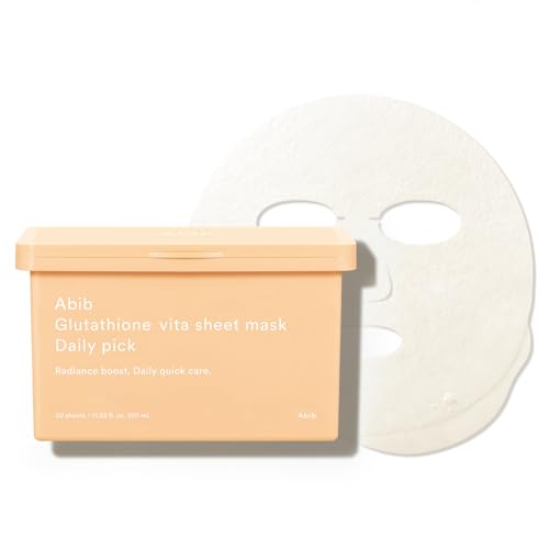 Abib Glutathione Vita Sheet Mask Daily Pick, 30 Sheets, Korean Radiance Face Skin Mask - color: Glutathione