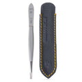 GERMANIKURE Straight Tweezers, Made in Solingen Germany, Leather Case - style: Leather Sleeve