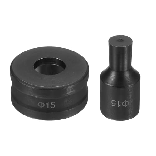 HARFINGTON Hydraulic Hole Punch Die Φ15mm Round Hole 40Cr Steel Electric Punching Kit for CH70 Electric Punching Machine, Black - size: Φ15mm