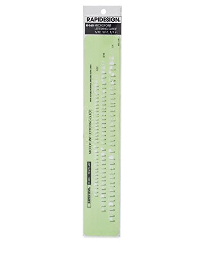 Microfont Letter and Number Template, 5/32, 3/16, 1/4 Inch Sizes, 1 Each (R965) - style: Microfont Letter and Number