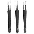 HARFINGTON 3pcs 4.76" Long ESD-13 Anti-static Straight Pointed Tip Tweezers - size: 4.76"（ESD-13)