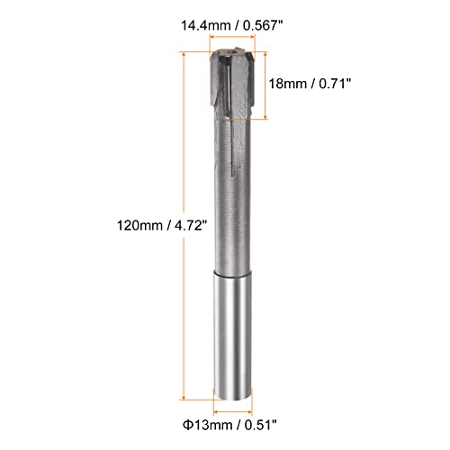 HARFINGTON Chucking Reamer 14.4mm H7 C1/K30 Carbide Tip Precision Straight Flutes Round Shank Lathe Machine Milling Cutter - size: 14.4mm