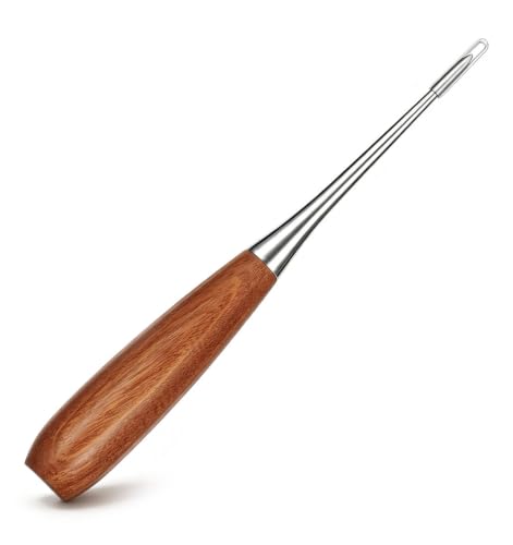 Scratch Awl, Leather Awl - Heavy-Duty 4.6In Steel Scribe Walnut Handle