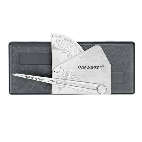 SKEW-T Stainless Steel Oblique Welding Inspection Ruler Angle Weld Gauge Welding Point Measurement Gauge Welding Angle Gauge ulnar Test Ruler