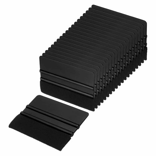 HARFINGTON 20pcs Car Vinyl Scraper 4inch Vinyl Squeegee Felt Edge Squeegee Tool for Car Window Tint Wallpaper Decal Sticker Installation Crafts Car Wrap Paste, Black - color: Black