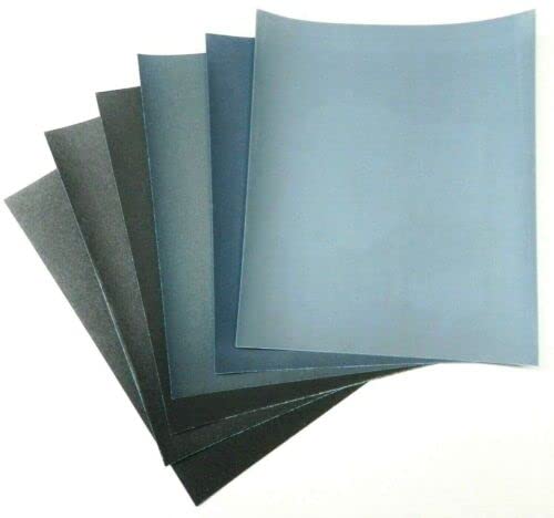 9x11 Matador Sanding Sheets Wet/Dry Waterproof Sandpaper S/C Grit 1500 2000 2500 3000 5000 7000 6 Assortment Fine Abrasive for Sanding, Wood Finishing, Metal Furniture Polishing Made in Germany