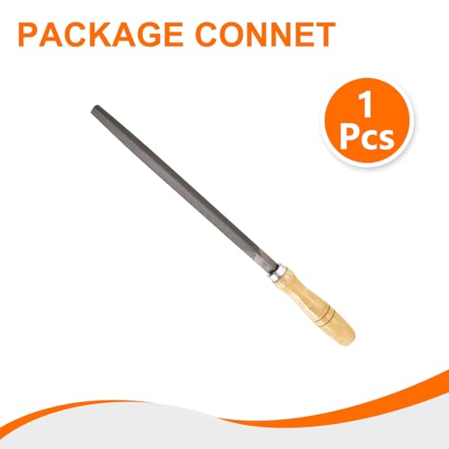 HARFINGTON Triangle Coarse Teeth Cut File 10" Double Cut Teeth High Carbon Steel Hand Rasp File Wood Handle for Metal Wood Deburring Removing - size: 10", style: Coarse