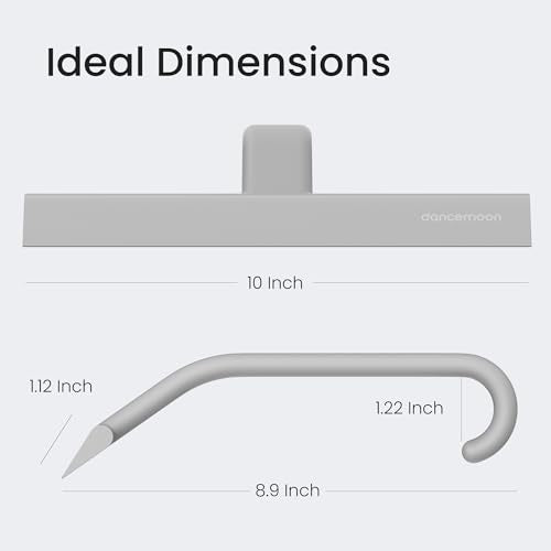 dancemoon JustHang Shower Squeegee with Built-in Hook, 10-Inch Gray - color: Dark Gray, size: 10 Inches