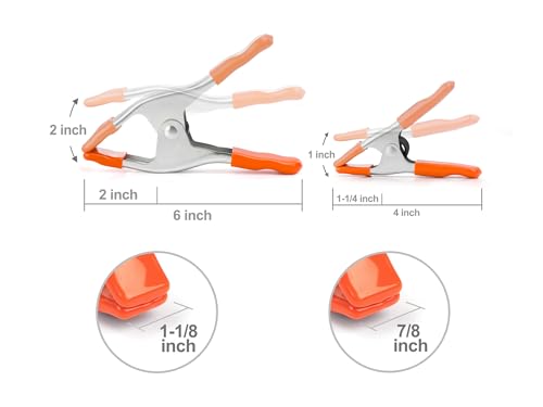 PONY 6" & 4" Heavy Duty Metal Spring Clamps with Protective Tips, 10-Piece - size: 6 Inch & 4 Inch 10-Piece